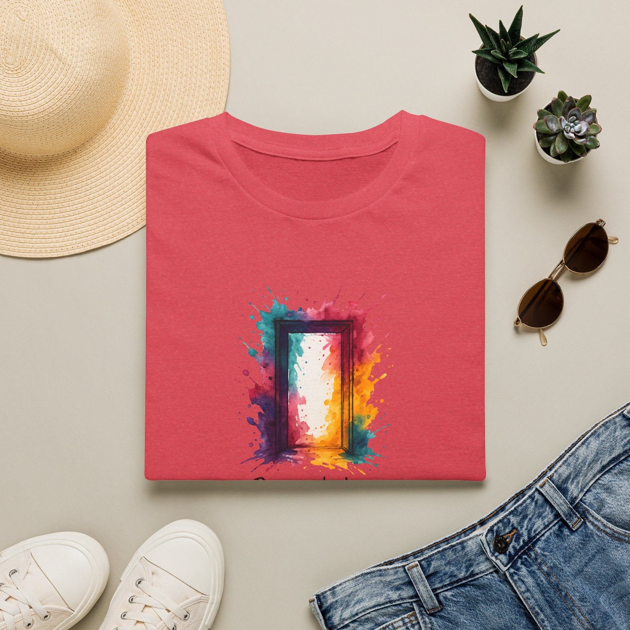 Rainbow Watercolor Frame T-Shirt