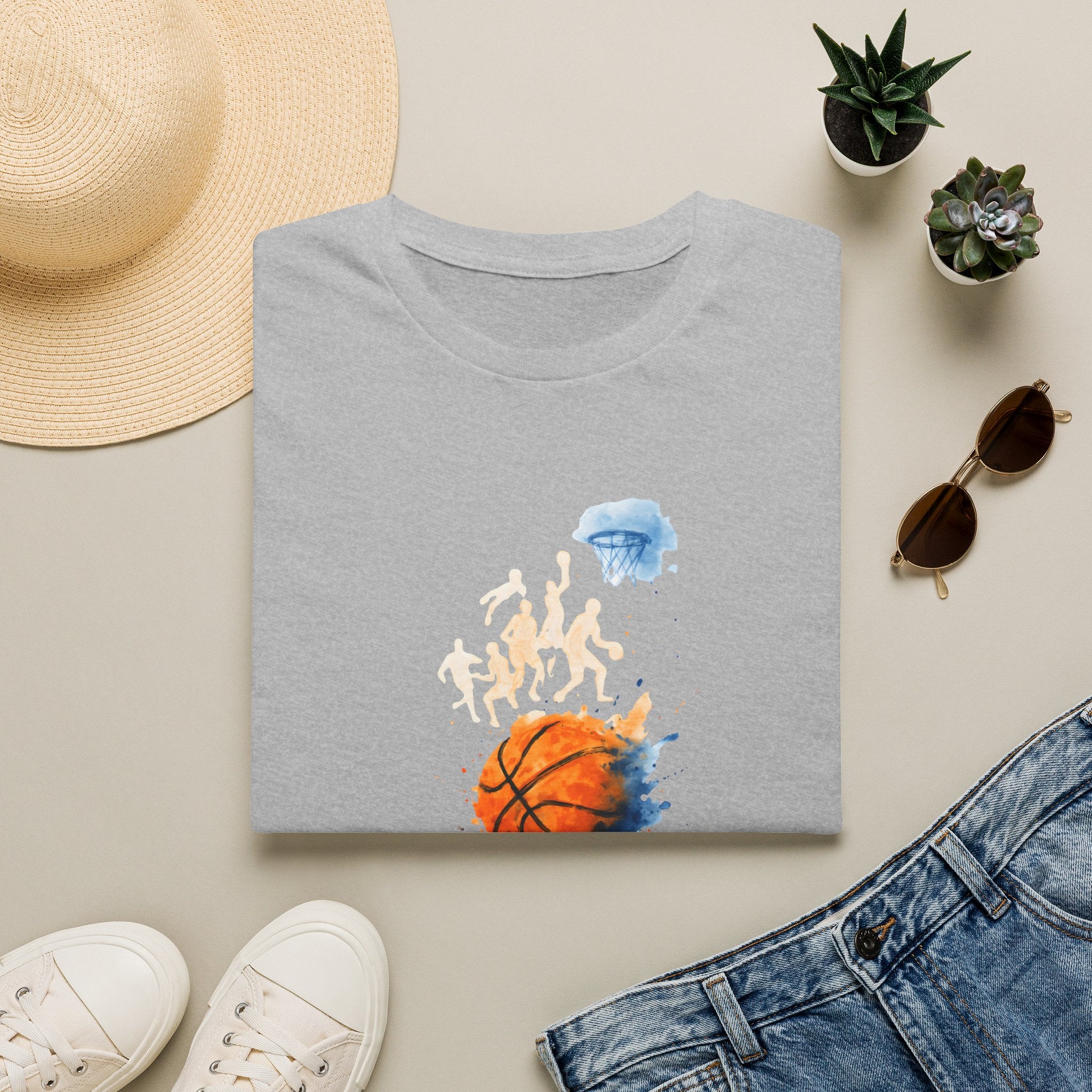 Watercolor basketball scene T-Shirt
