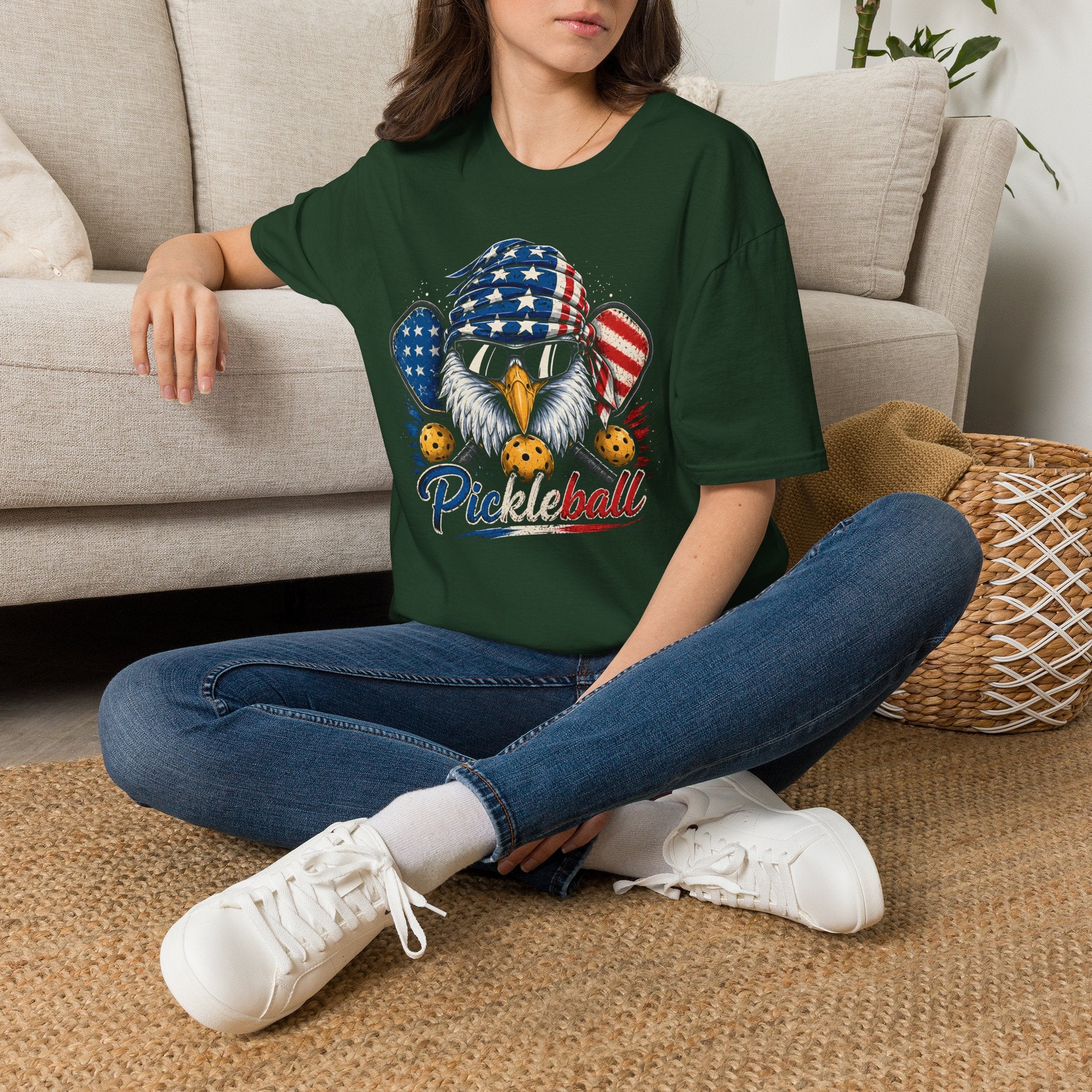 Patriotic Pickleball Eagle T-Shirt