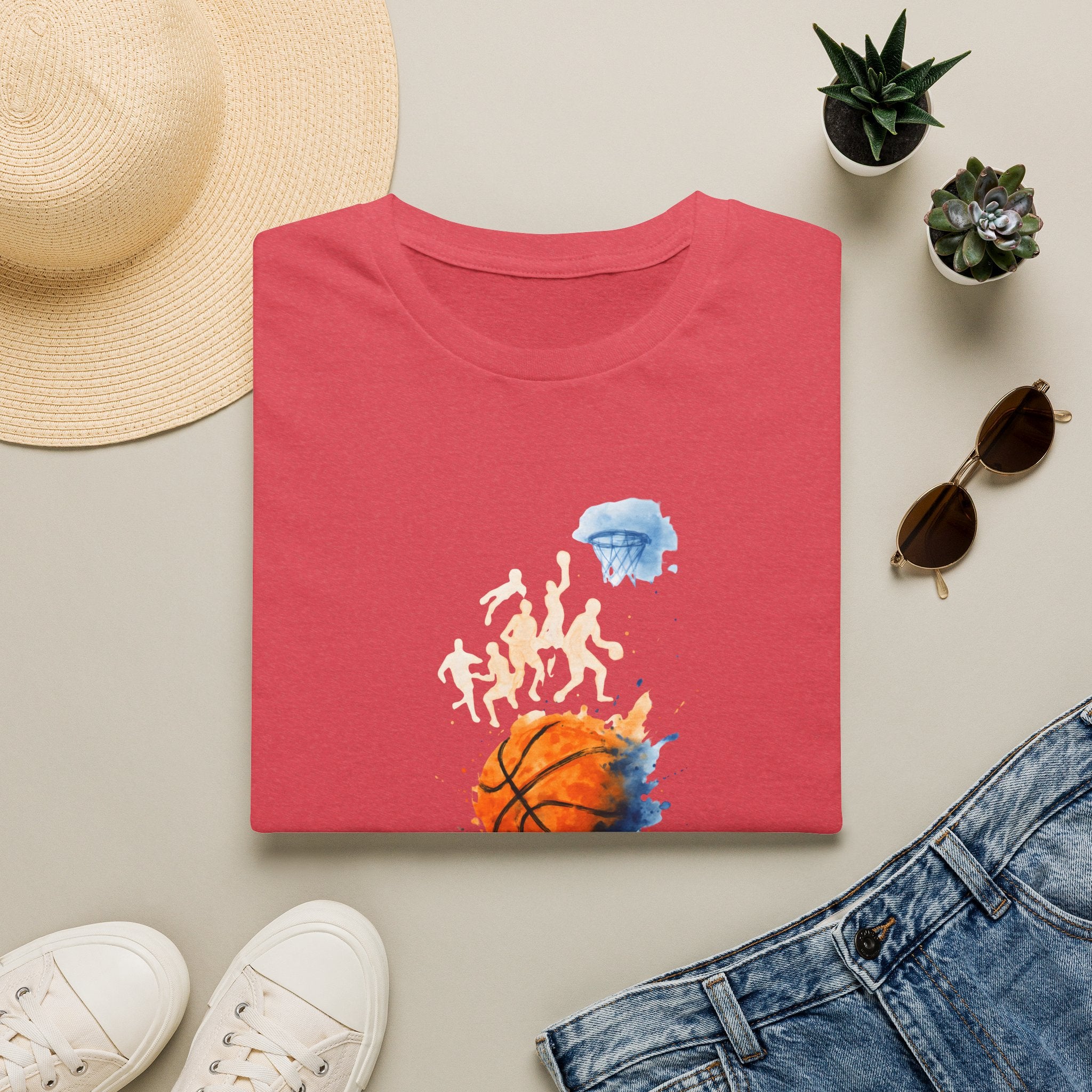 Watercolor basketball scene T-Shirt