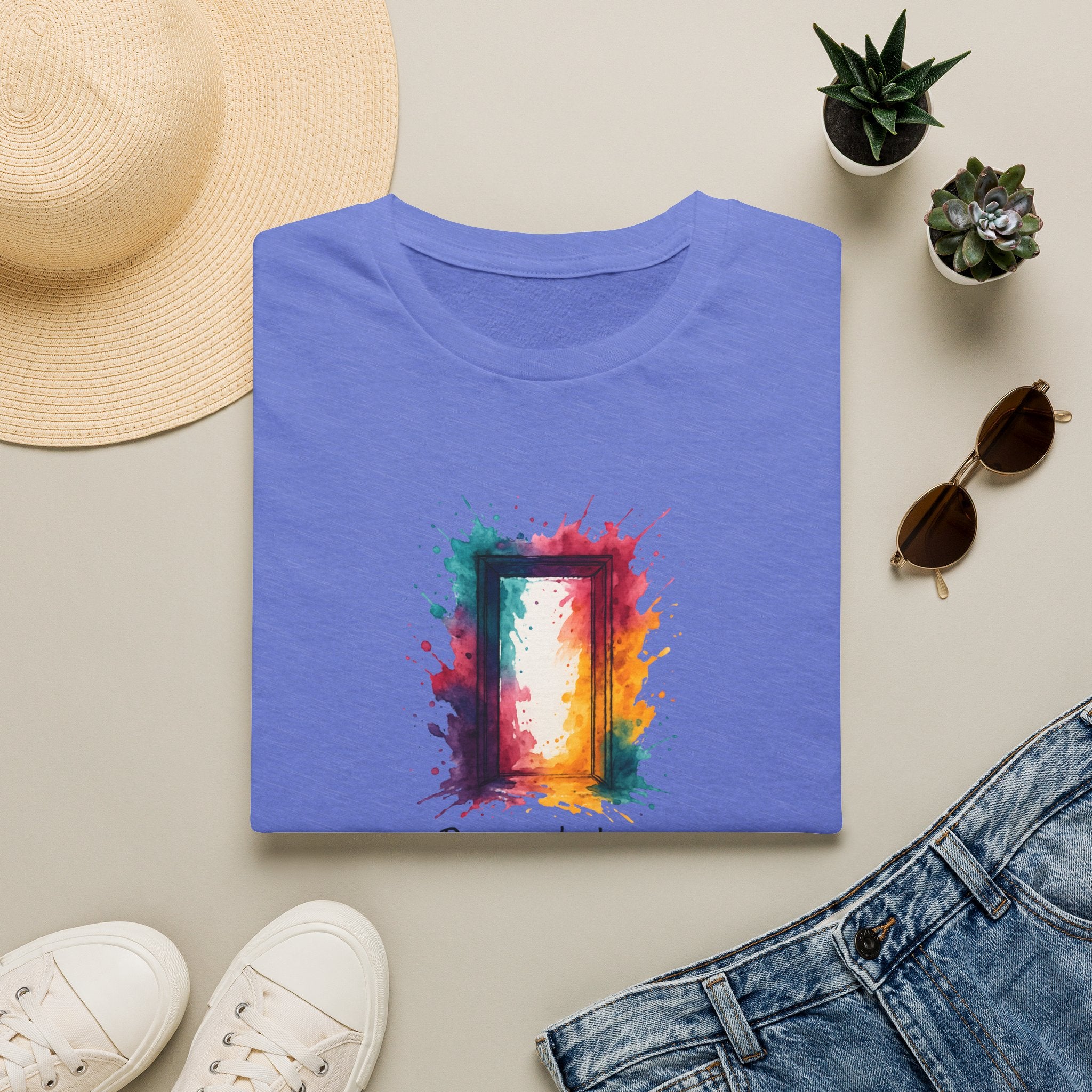 Rainbow Watercolor Frame T-Shirt