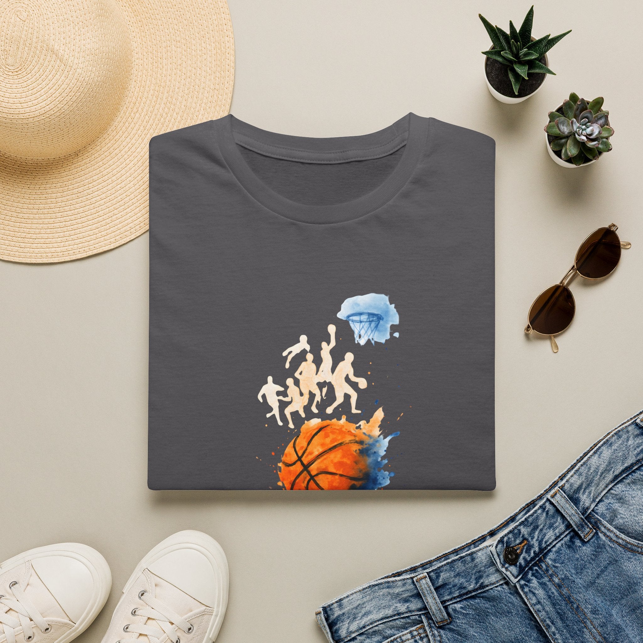 Watercolor basketball scene T-Shirt