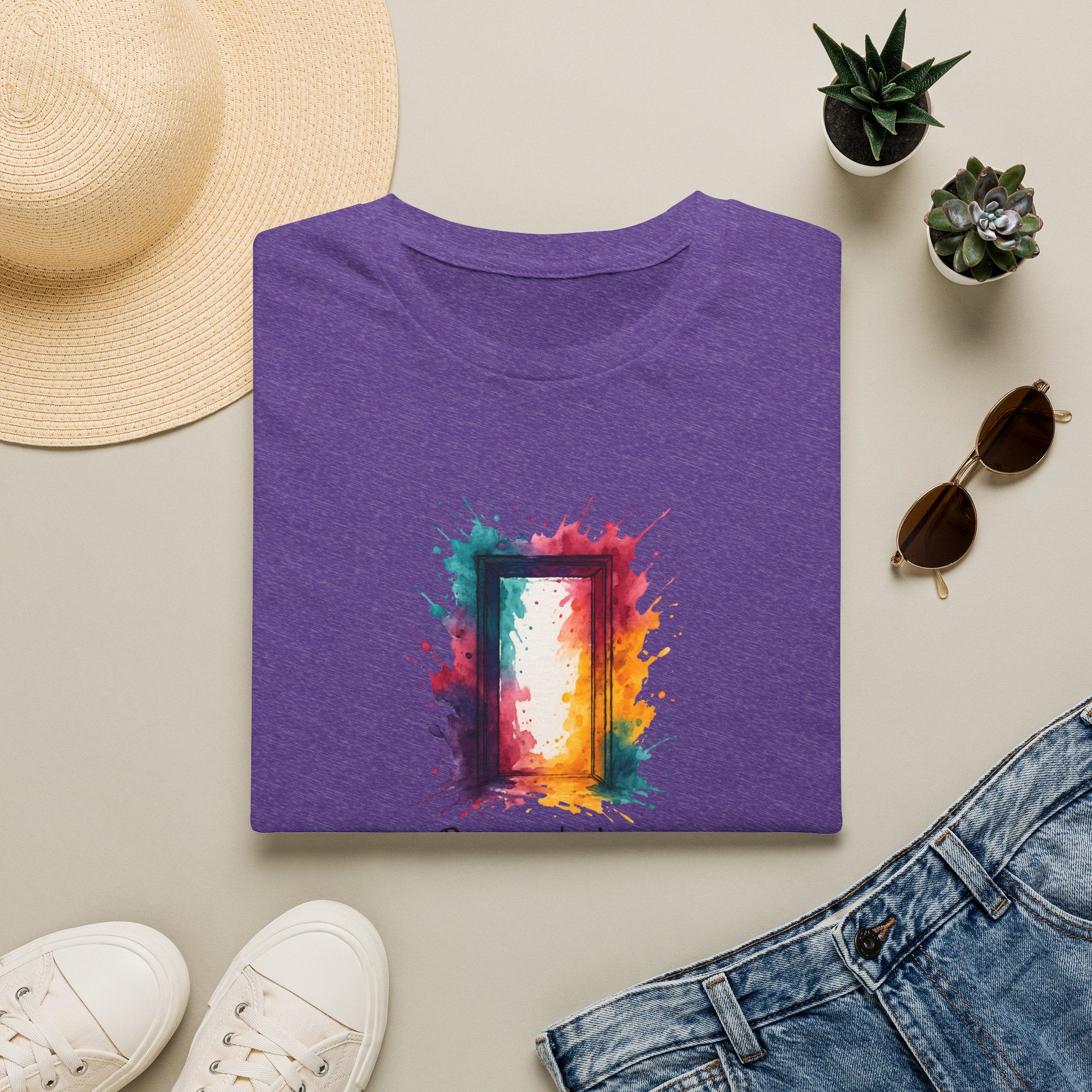 Rainbow Watercolor Frame T-Shirt