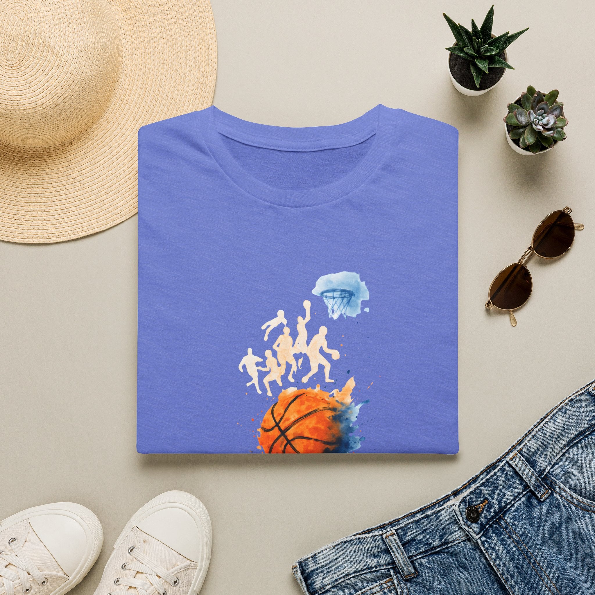 Watercolor basketball scene T-Shirt