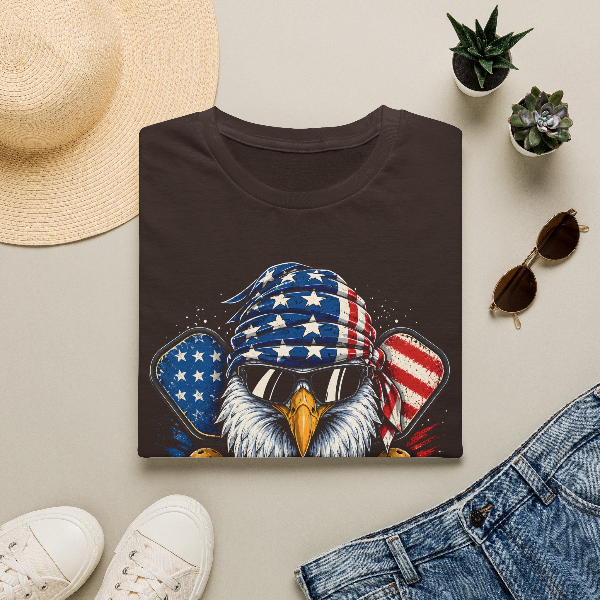 Patriotic Pickleball Eagle T-Shirt
