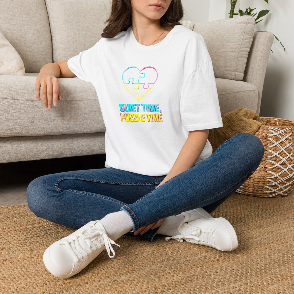 Puzzle Time Neon Heart T-Shirt
