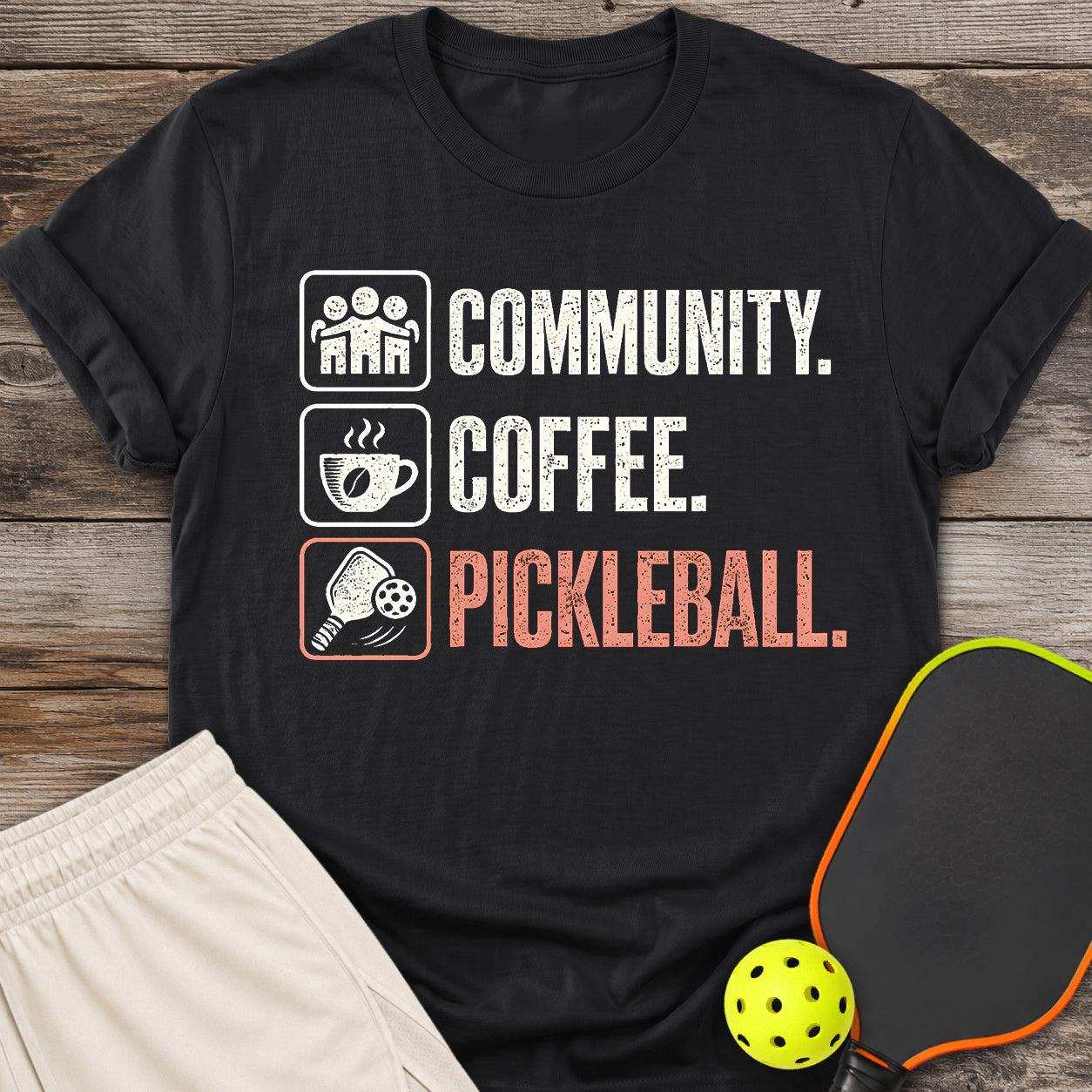 Coffee Pickleball T-Shirt